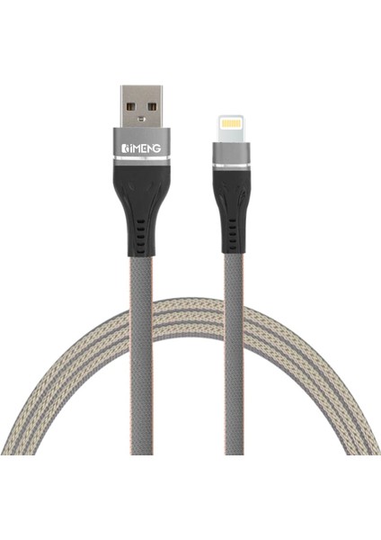 Imeng 3.1A Usba To Lightning Örgülü Data ve Hızlı Şarj Kablosu ML108 Gri