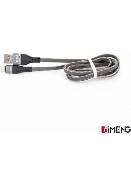 Imeng 3.1A Usba To Lightning Örgülü Data ve Hızlı Şarj Kablosu ML108 Gri