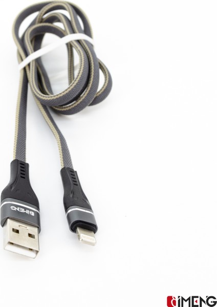 Imeng 3.1A Usba To Lightning Örgülü Data ve Hızlı Şarj Kablosu ML108 Gri