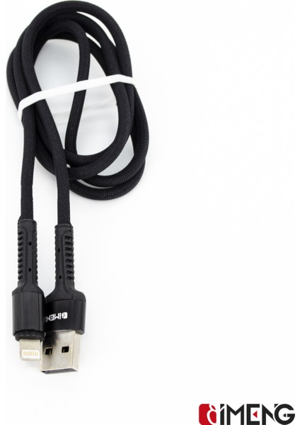 Imeng 3A Usba To Lightning Pro Braided Data ve Hızlı Şarj Kablosu Siyah
