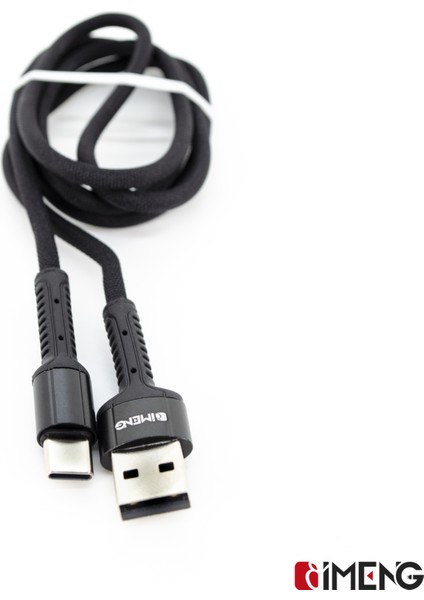Imeng 3A Usba To Type-C Pro Braided Örgülü Data ve Hızlı Şarj Kablosu Siyah