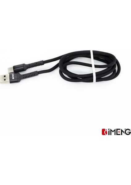 Imeng 3A Usba To Type-C Pro Braided Örgülü Data ve Hızlı Şarj Kablosu Siyah