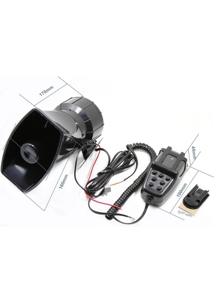 Araba Siren Horn 100W 7 12V Araba Için Elektronik Warnin Amplifikatörü