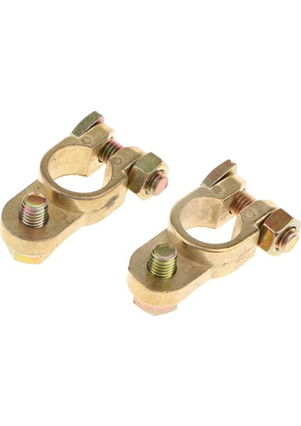 2pcs Altın Pozitif Negatif Düz Tip Pil Terminalleri Kelepçe Konektörleri modelleri