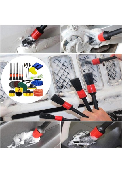 26 Adet Otomatik Detaylandırma Fırçaları Kiti Için Lastik Jant Için Uygun modelleri