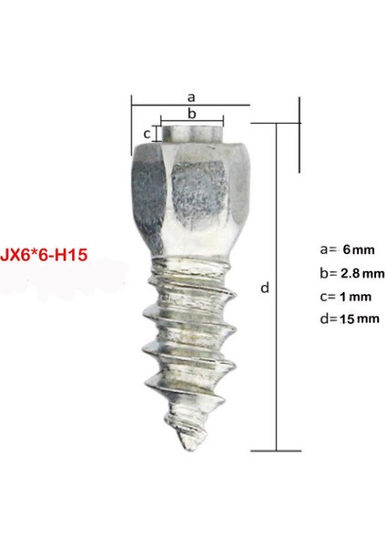 100 x 15MM Evrensel Araba Lastikleri Anti-Kayma Vidalı Saplama Lastik Kar Sivri Uçları