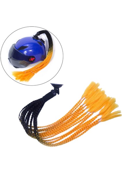 Kask Pigtails Örgüler Dekorasyon Gradyan Rampası Bisiklet Kadın Erkekler B-Black Turuncu