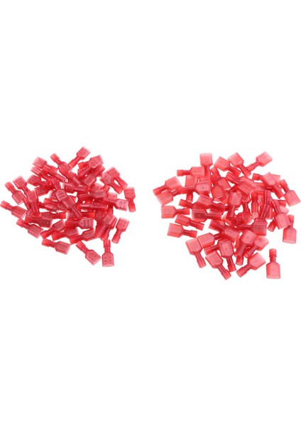 100X Tamamen Yalıtılmış Naylon Kadın Kürek Kıvrım Konnektörü Terminalleri 22-16