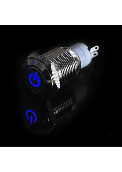 3xdc 12V 16MM Alüminyum LED Araç Aydınlatılmış Mandal Alma Itme Düğmesi Anahtarı Mavi 3 Pc fırsatları