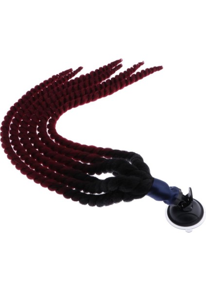 70CM Kırmızı Gradyan Kask Örgüleri Ponytail Motosiklet Kask Pigtails fırsatları