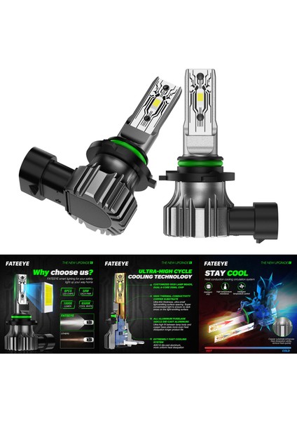 2 Adet LED Araba Far Ampulü 6500K Parça 9006