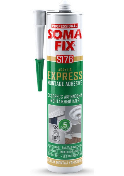 Omafıx Akrilik Ekspres Montaj Yapıştırıcı Beyaz 310 ml - S176