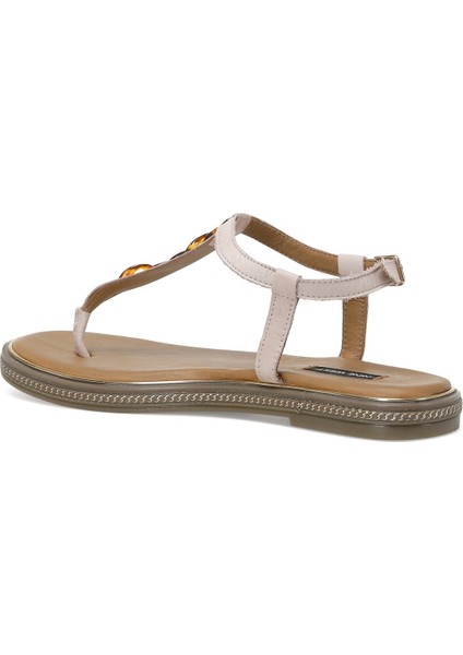 Bombu 2fx Krem Kadın Düz Sandalet modelleri