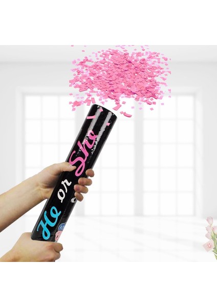 Pembe Cinsiyet Belirleme Konfeti 30 cm