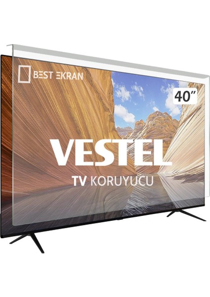 Vestel 40FA3000 Tv Ekran Koruyucu - Vestel 40" Inç Ekran Şeffaf Koruma Paneli