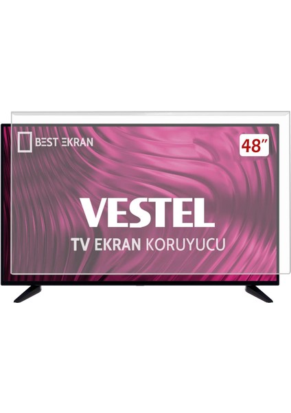 Vestel 48PF8175 Tv Ekran Koruyucu - Vestel 48" Inç 122 Ekran Şeffaf Koruma Paneli