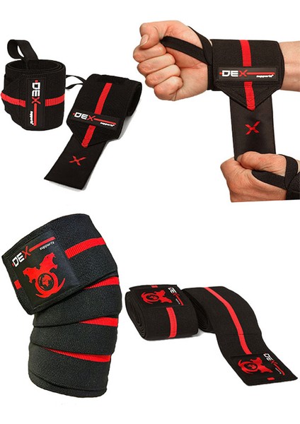 Elite Knee Wraps Diz Bandajı + Elite Wrist Wraps Spor Bileklik 2'li Set