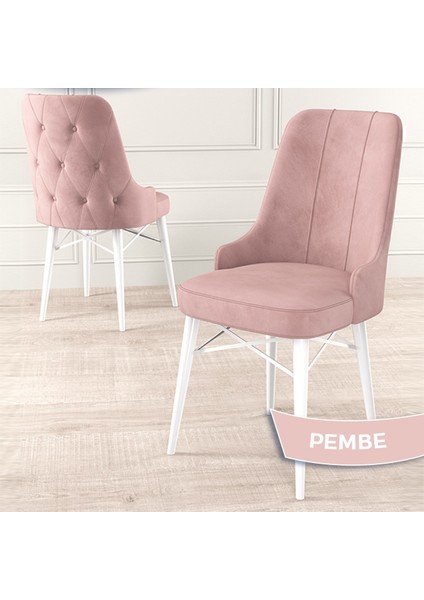 Concept Iza Serisi 80 x 132 cm Açılabilir Mdf Masa Beyaz Mutfak Masa Takımı 6 Sandalye