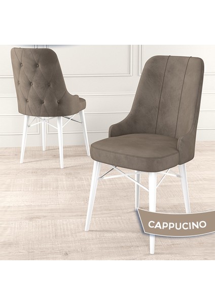 Concept Iza Serisi 80 x 132 cm Açılabilir Mdf Masa Beyaz Mutfak Masa Takımı 6 Sandalye