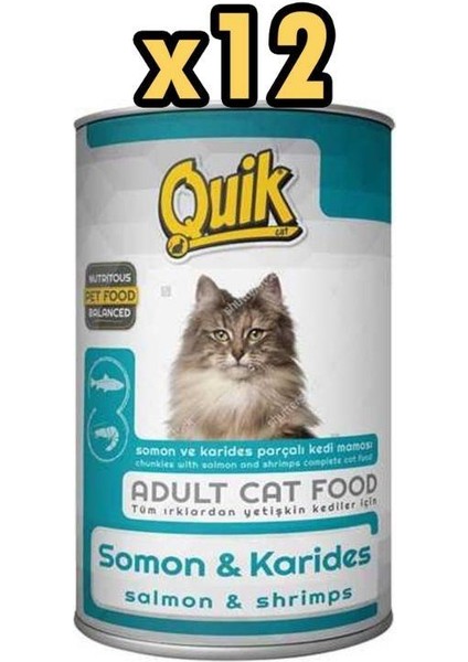 Kedi Somon-Karidesli Kedi Konservesi 415GR. x 12 Adet