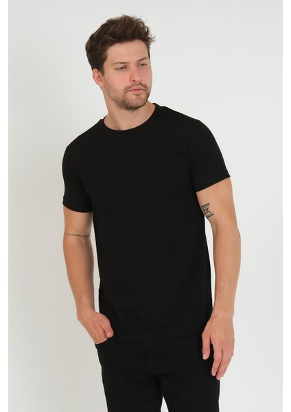 Erkek Basıc T-Shirt - Siyah