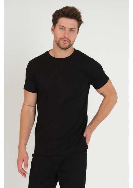 Erkek Basıc T-Shirt - Siyah