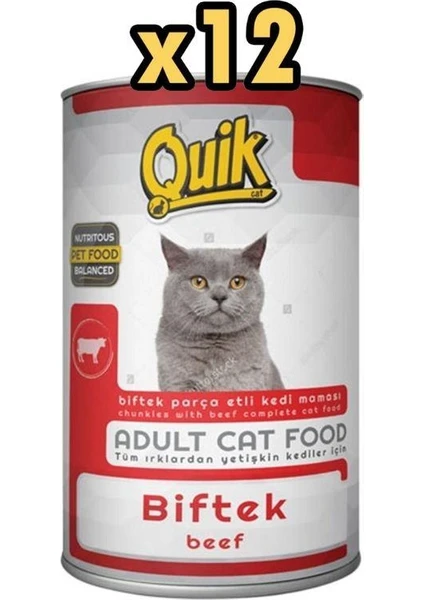 Biftekli Kedi Konservesi 415 gr x 12 Adet