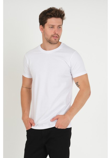 Erkek Basıc T-Shirt - Beyaz
