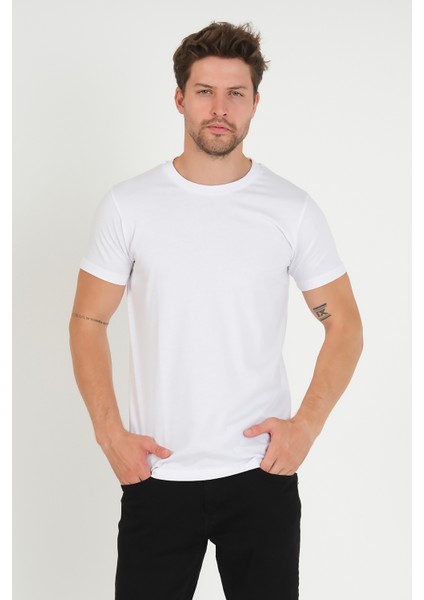 Erkek Basıc T-Shirt - Beyaz fırsatları