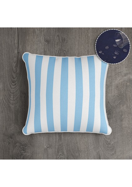 Kırlent Dijital Baskılı Vintage Keten Görünümlü Çizgili Dokuma Kırlent