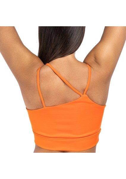 Kadın Ince Askılı Spor Sütyeni Atlet Esnek Crop Top - Brave Turuncu