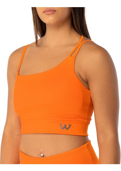 Kadın Ince Askılı Spor Sütyeni Atlet Esnek Crop Top - Brave Turuncu fiyatları