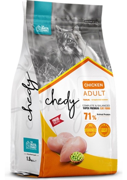 Chedy Adult Tavuk Etli Yetişkin Kedi Maması 1,5 kg