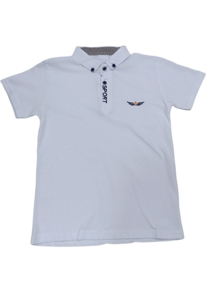 Erkek Çocuk Sport Yazı Desenli Polo Yaka Tişört