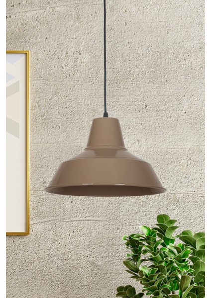 NO33 Modern Tasarım Kahve Renk Metal Tekli Avize