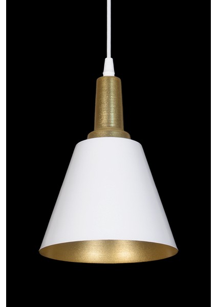 Trend Modern Tasarım Eskitme Detaylı Beyaz Içi Gold Renk Metal Tekli Avize fiyatları