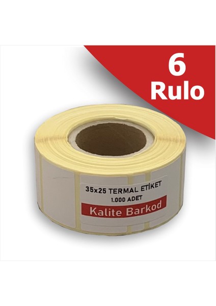 35X25 Termal Etiket | 6 Rulo Barkod Etiketi