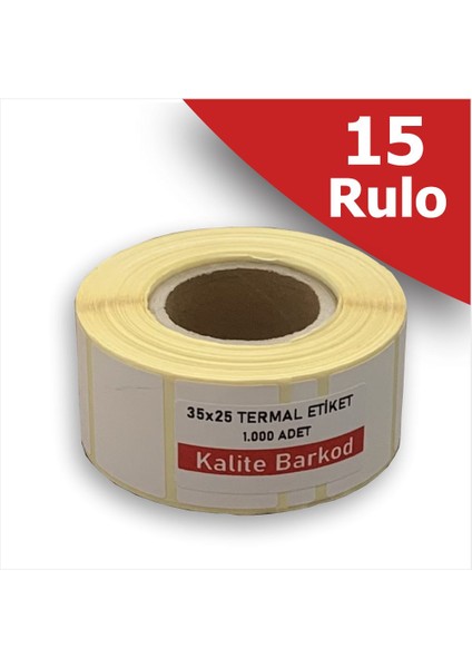 35X25 Termal Etiket | 15 Rulo Barkod Etiketi