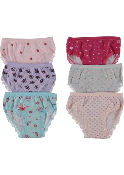 Kız Çocuk Likralı Empirme Dantelli Bikini Külot 316 - 6 Ad