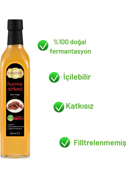 İçilebilir Katkısız Cam Şişe Hurma Sirkesi 6 x 500 ml fiyatları