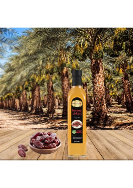 İçilebilir Katkısız Cam Şişe Hurma Sirkesi 6 x 500 ml modelleri