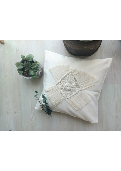 Makrome Dekoratif Tekli Kırlent