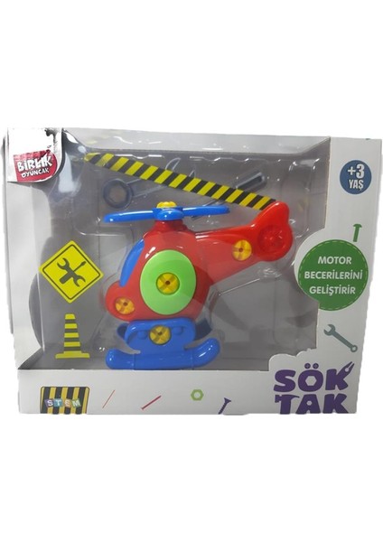 Birlik Toys Kutulu Sürtmeli Sök Tak Oyuncak Helikopter 14 cm