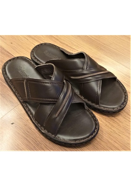 Sekurlet 5226BA Erkek Günlük Büyük Numara Deri Ultra Comfort Terlik