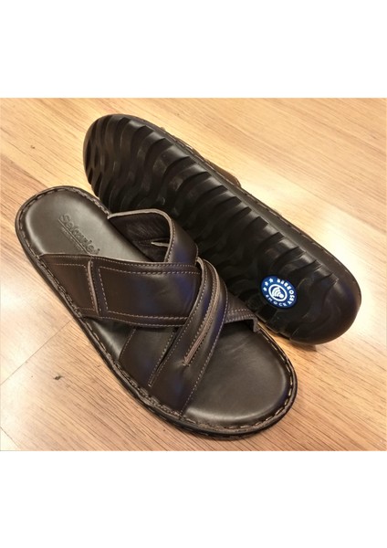 Sekurlet 5226BA Erkek Günlük Büyük Numara Deri Ultra Comfort Terlik
