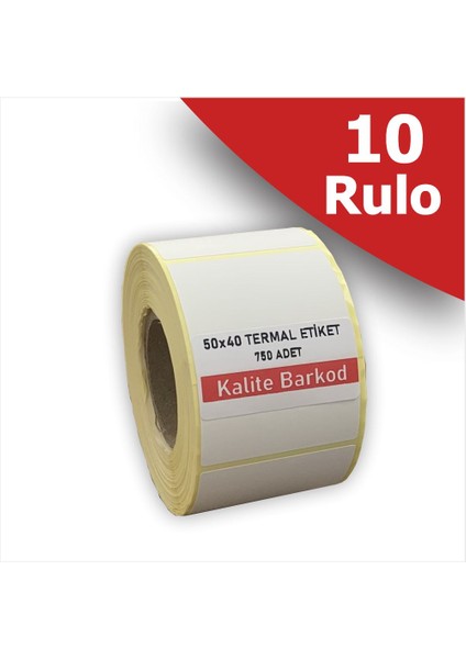50X40 Termal Etiket | 10 Rulo Barkod Etiketi