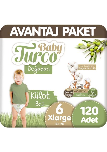 Doğadan Avantaj Paket Külot Bez 6 Beden 16+ kg 120'li