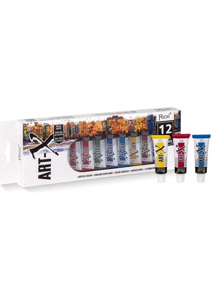 Art-X Akrilik Boya Seti 12 ml x 12 Renk Tüp ARTX-012-07521