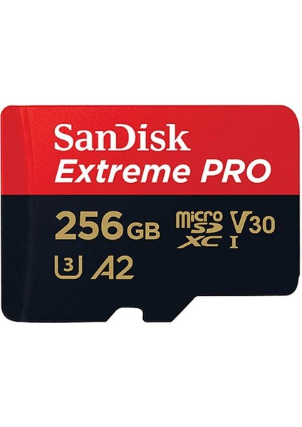 SanDisk Extreme Pro 256GB 200/140MB/s microSDXC UHS-I A2 V30 Adaptörlü Hafıza Kartı SDSQXCD-256G-GN6MA