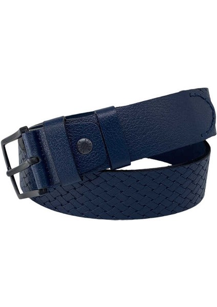 Lacivert Deri Özel Üretim 3 Parçalı El Işçilikli 4 Cm.lik Spor Kot Kemer - 405-999 modelleri